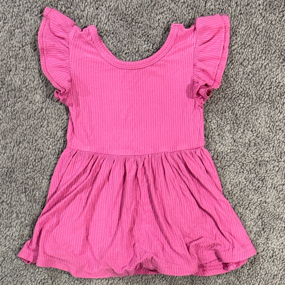 Little Sleepies PLAY Pink Ruffled Sleeve Dress - 18-24 Months